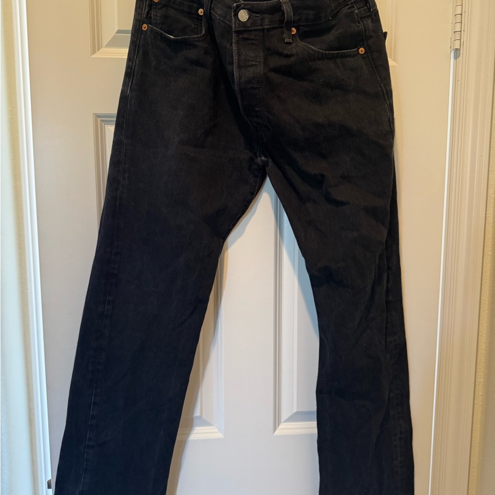 Levi's Men's Dark Black Straight Jeans